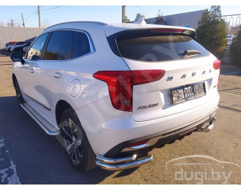 HAVAL JOLION с 2020-н.в. защита заднего бампера двойные углы Mars D60/42 из нержавеющей стали